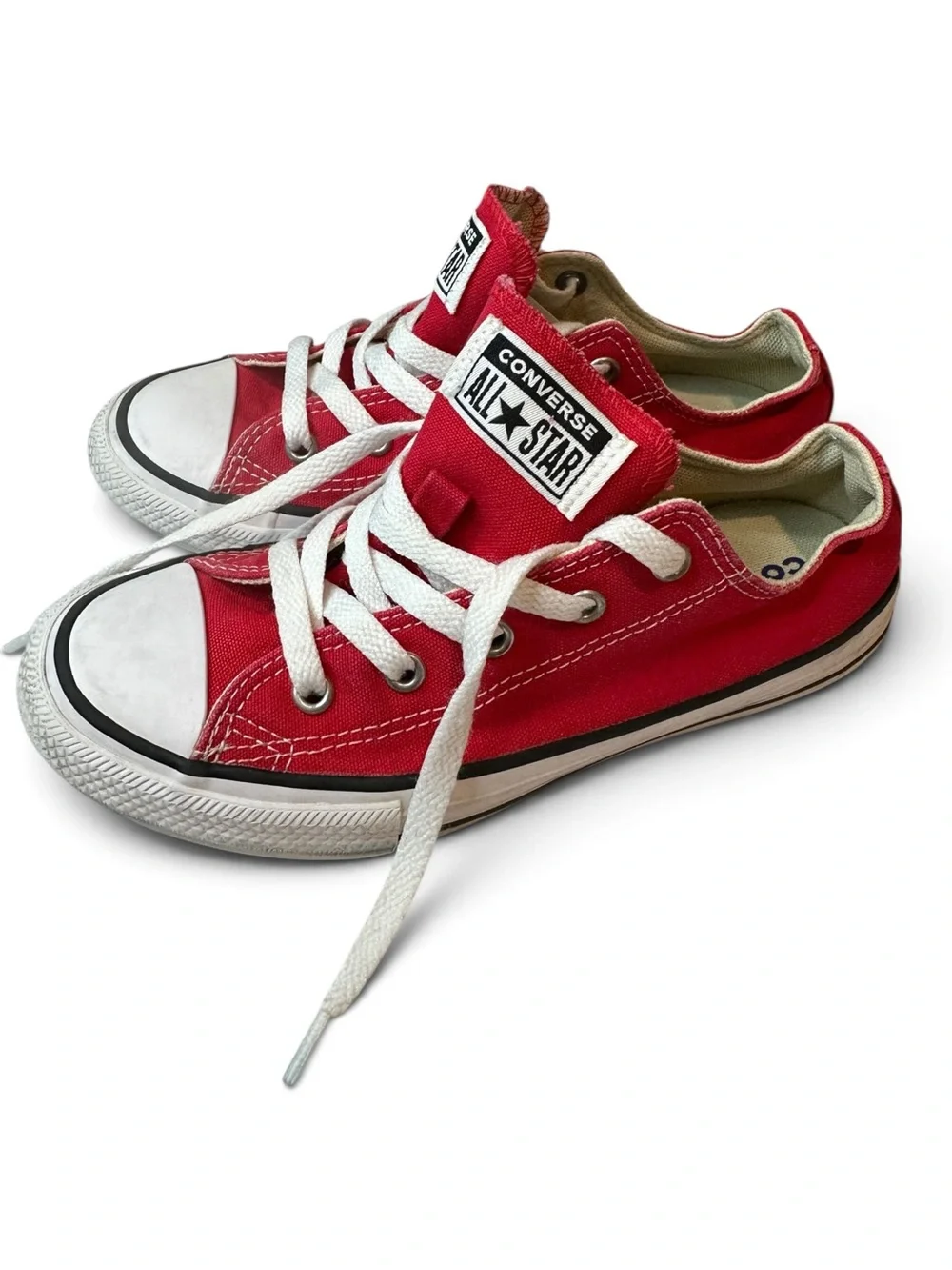 Converse Kids Red and White Low Top Sneakers